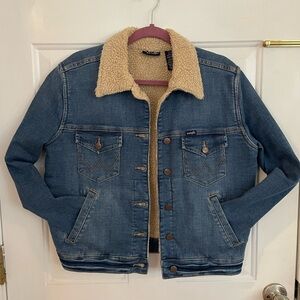 Wrangler Retro Sherpa Lined Dark Wash Denim Jacket